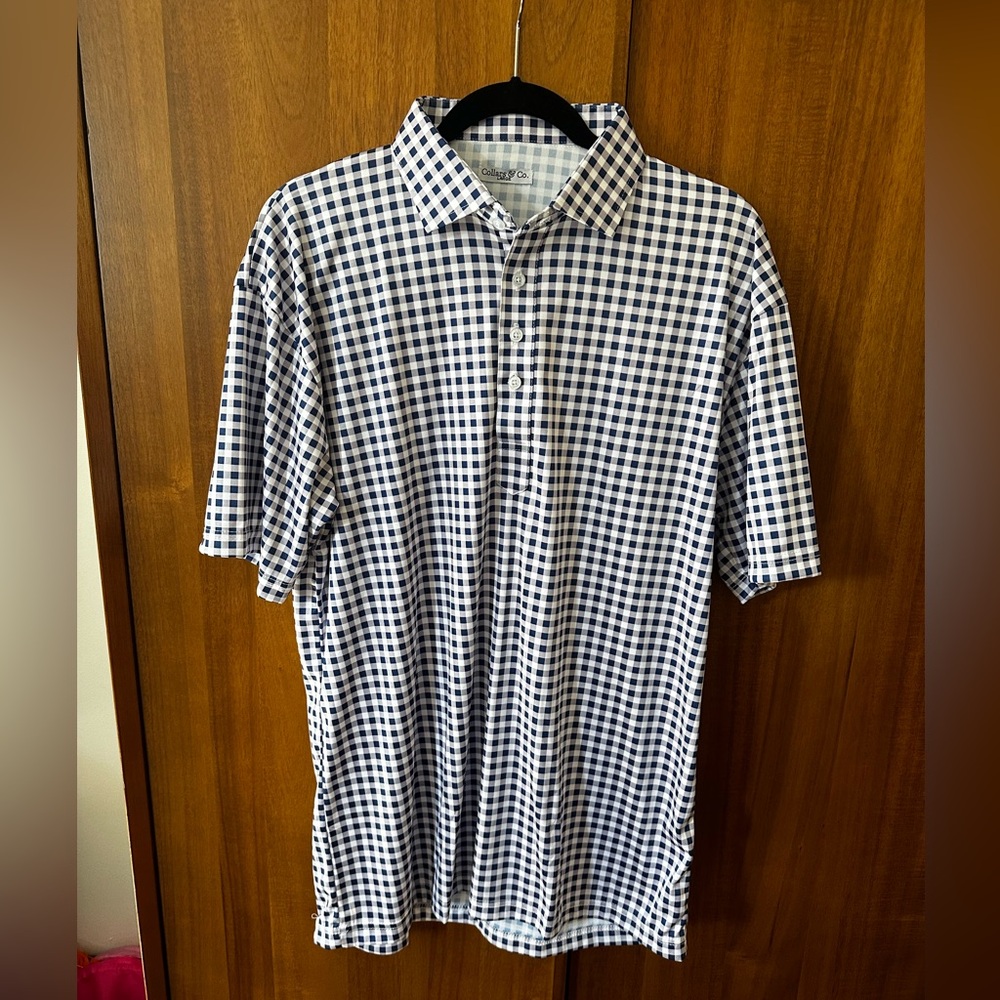 Blue and pink/light purple Dress Collar Polo